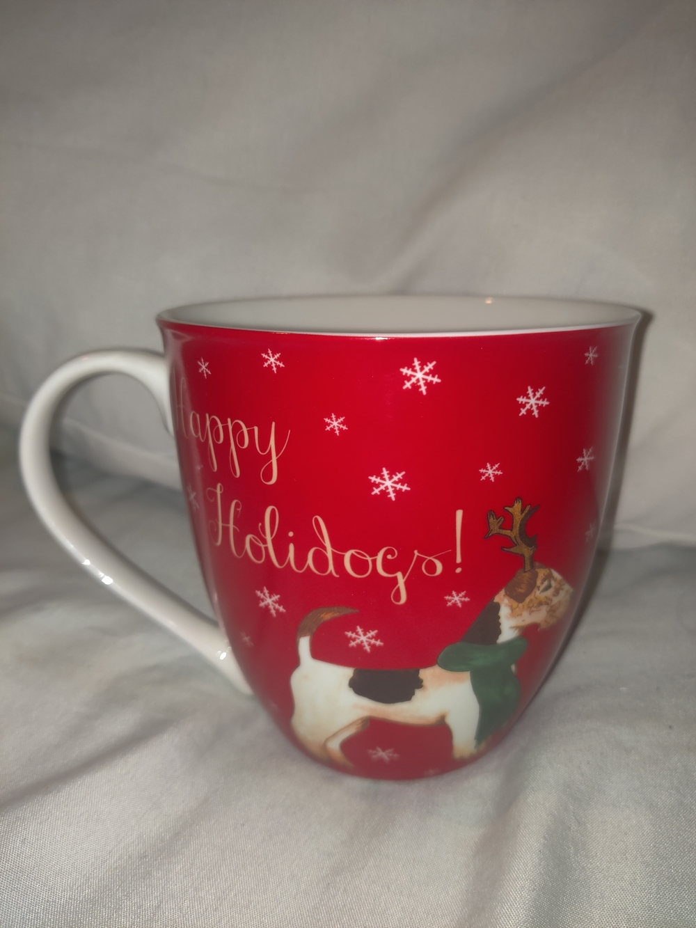 Milly Green British Terrier Happy Holidogs Mug (A Few Scratches One Side Not Bad